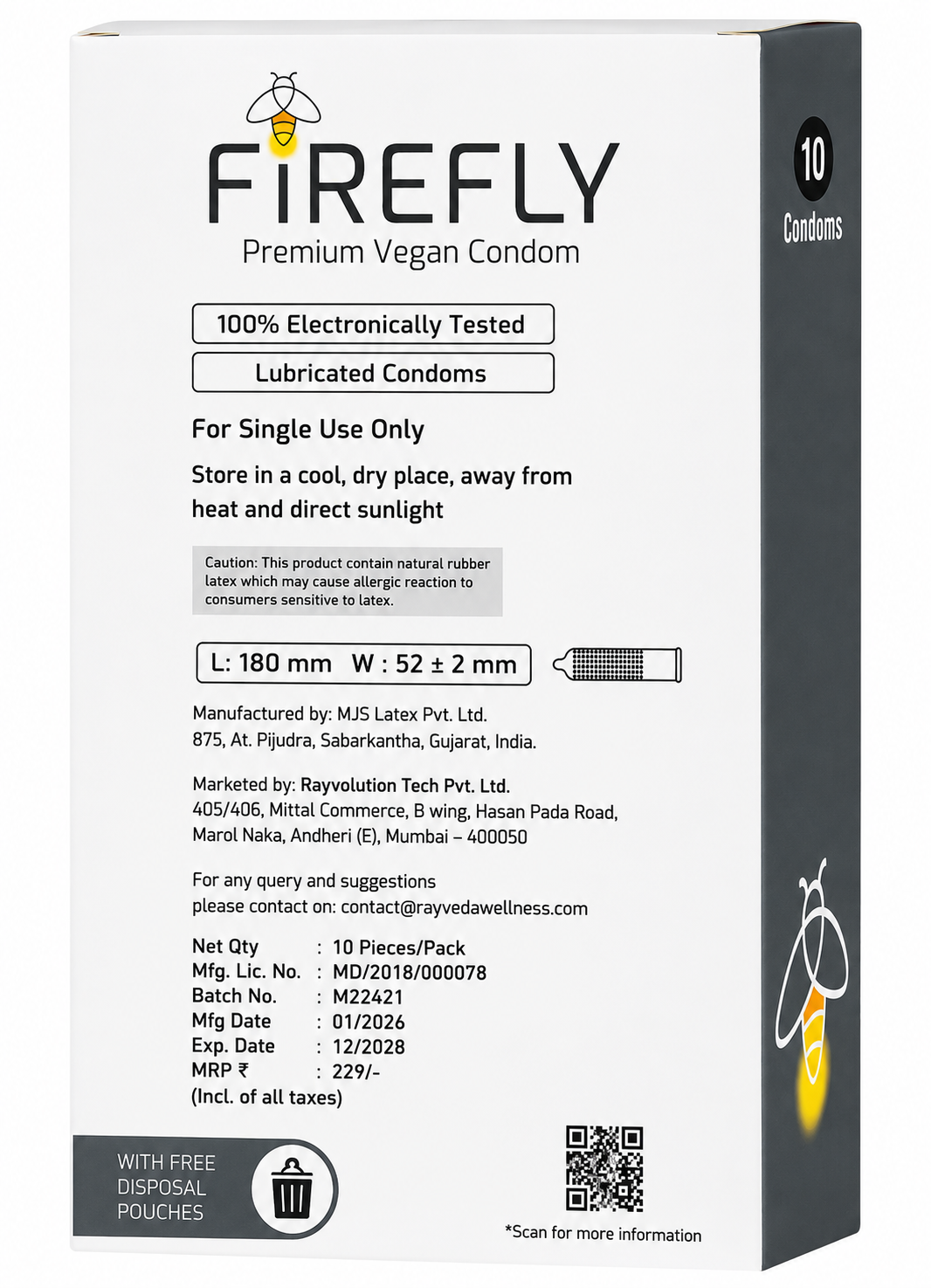 Firefly Premium Vegan Condom – Regular - Image 2
